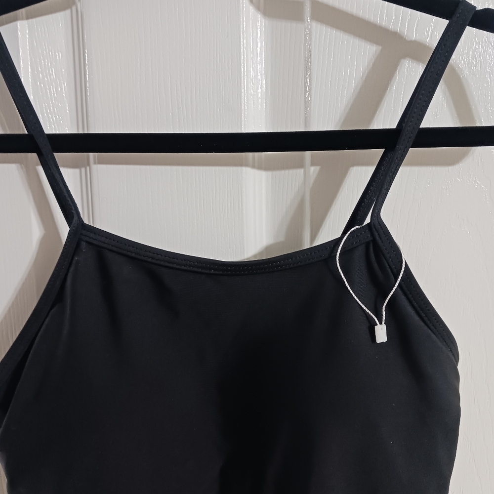 Size 8 Miss Adola One Piece Black Swimsuit Adjustable Straps Padded - Picture 3 of 6